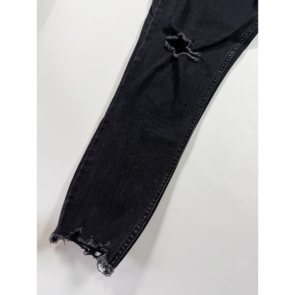 Abercrombie & Fitch Women’s Black Distressed Skinny Jeans 28 / 6 Short – High - Picture 2 of 9